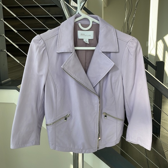 Nordstrom signature lavender leather jacket - Picture 1 of 8